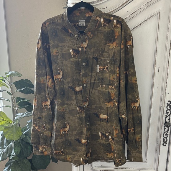 Columbia PHG Performance Hunting Gear Men’s XL Deer Print Elk Long Sleeve Shirt - Picture 1 of 7